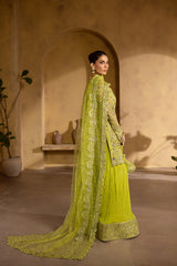 3-PC Unsttiched Organza Embroidered Luxury Formals By Emaan Adeel | BERYL
