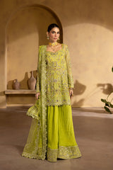 3-PC Unsttiched Organza Embroidered Luxury Formals By Emaan Adeel | BERYL