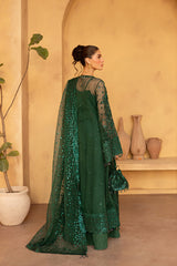 3-PC Unsttiched Organza Embroidered Luxury Formals By Emaan Adeel | IVYEN