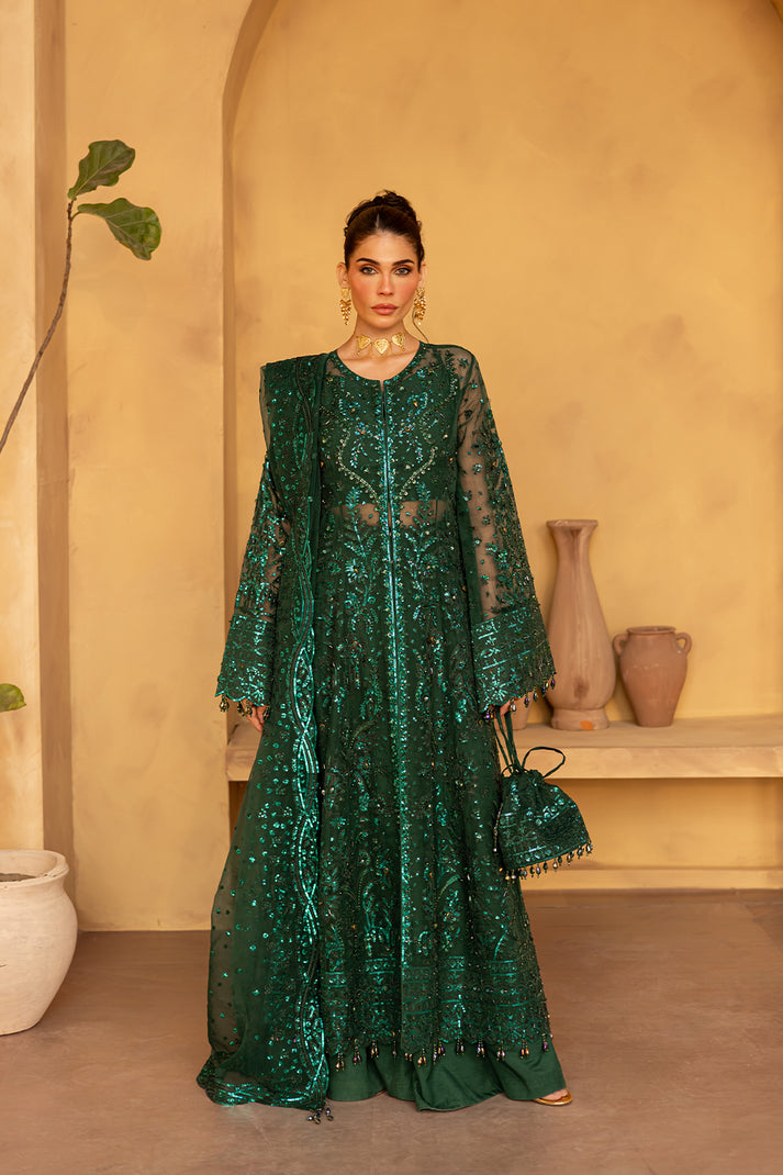 3-PC Unsttiched Organza Embroidered Luxury Formals By Emaan Adeel | IVYEN