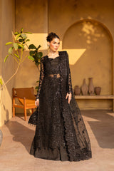 3-PC Unsttiched Organza Embroidered Luxury Formals By Emaan Adeel | VELVRA