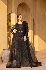 3-PC Unsttiched Organza Embroidered Luxury Formals By Emaan Adeel | VELVRA