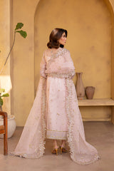 3-PC Unsttiched Organza Embroidered Luxury Formals By Emaan Adeel | VELOURA