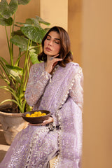 3-PC Unsttiched Organza Embroidered Luxury Formals By Emaan Adeel | AETHER