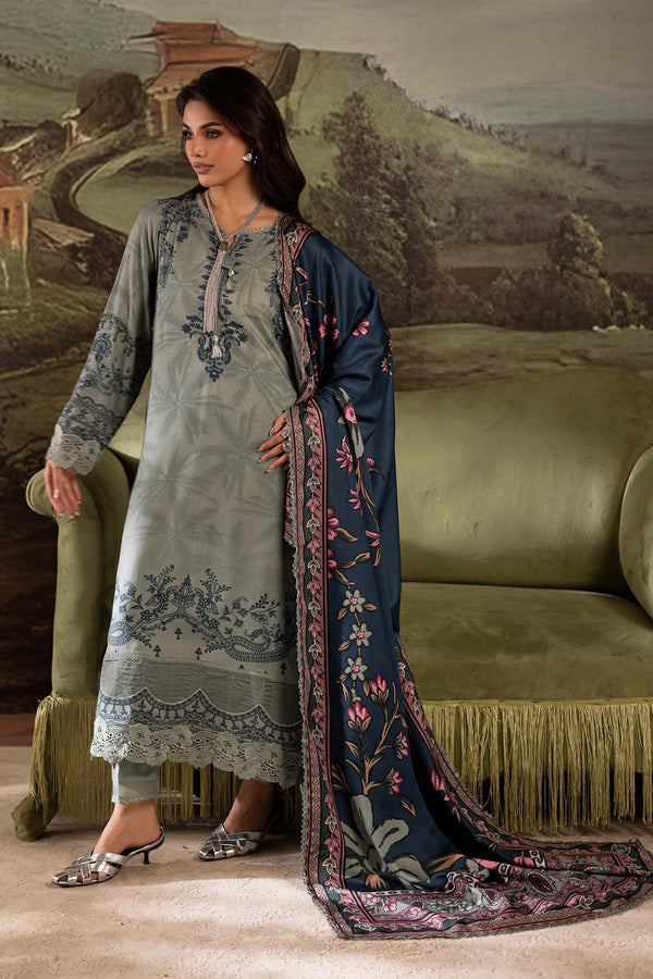 3-PC Unstitched Linen Signature Prints By Nureh | SP-174