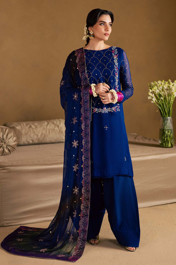 3-PC Unstitched Embroidered Chiffon Mukeshkari By Nureh | MK - 15