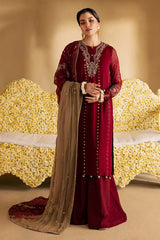 3-PC Unstitched Embroidered Chiffon Mukeshkari By Nureh | MK - 16