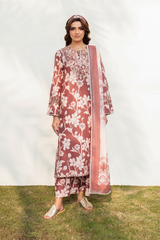 3-PC Unstitched Embroidered Lawn By Iznik | UE-386 Printed Lawn
