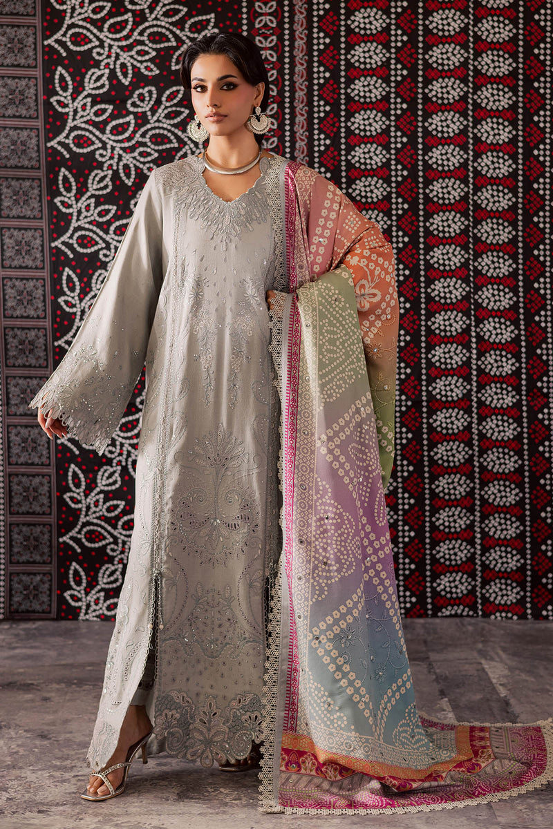 3-PC Unstitched Embroidered Chikankari By Nureh | NE-207