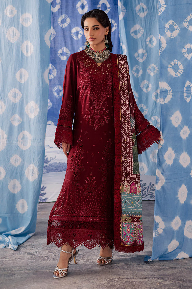 3-PC Unstitched Embroidered Chikankari By Nureh | NE-204