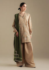 3-PC Unstitched Embroidered Plain Khaddar Coco By Zara Shahjahan | Amber-1A