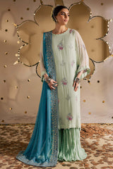 3-PC Unstitched Embroidered Chiffon Mukeshkari By Nureh | MK-13