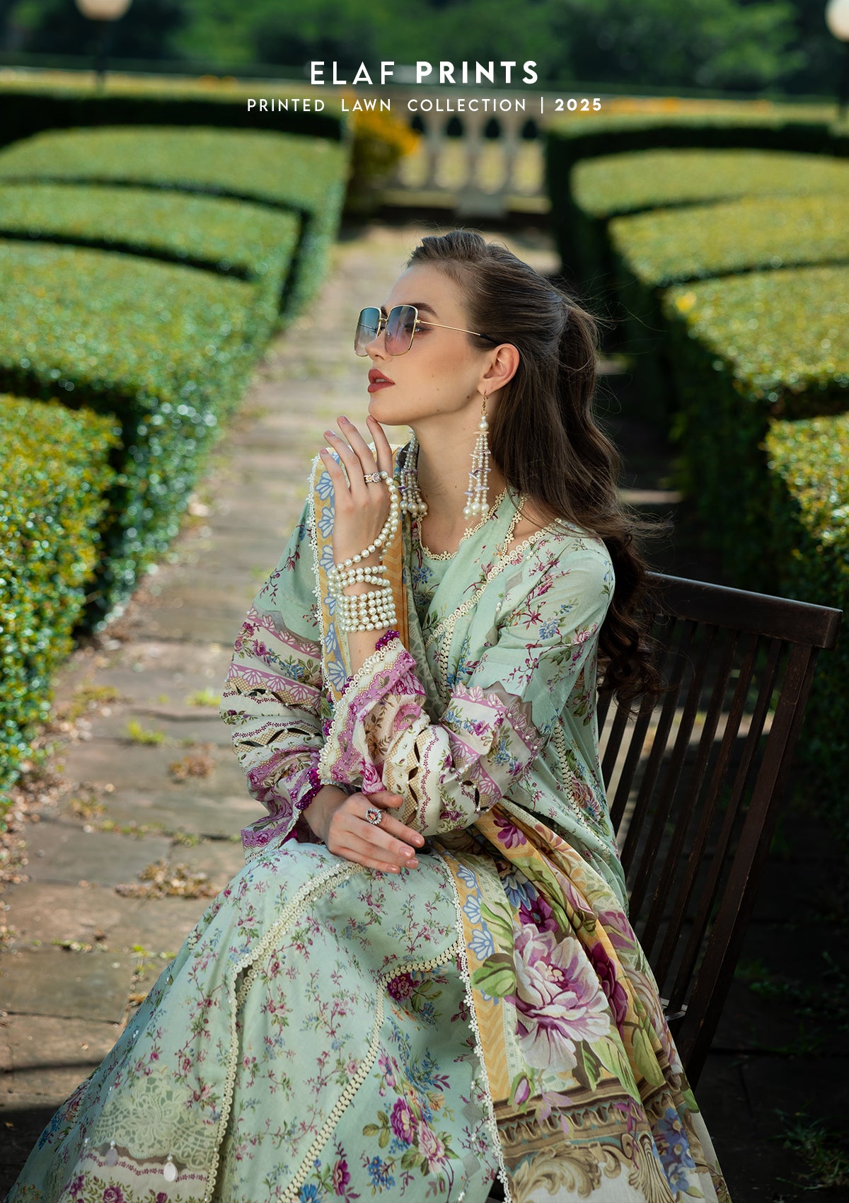 EPE-07A | 3PC Unstitched Suit Digital Printed Lawn Prints By Elaf Premium