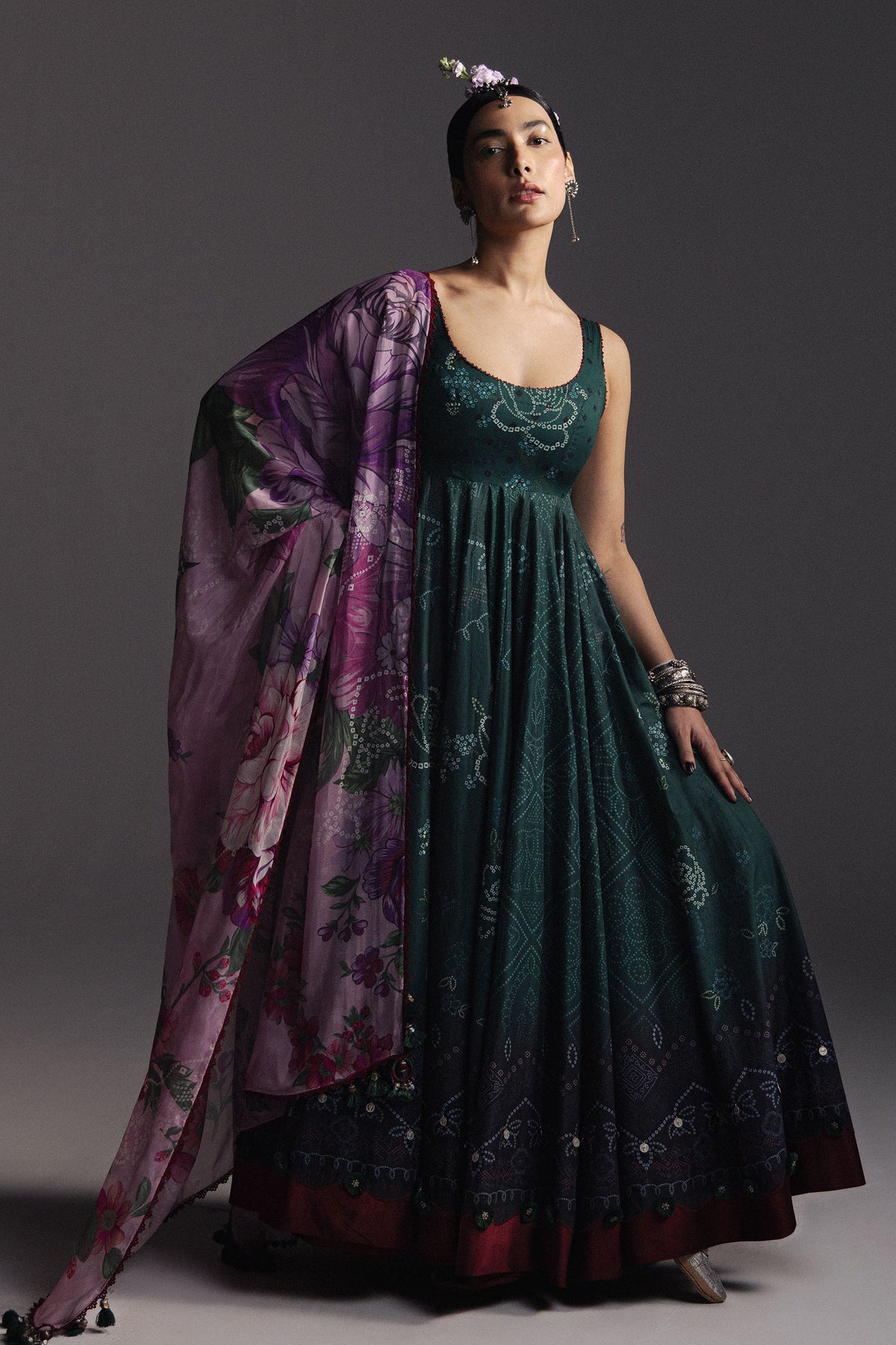 3-PC Unstitched Digital Printed Lawn Anarkali By Zara Shahjahan | Nayab