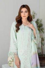 JH-836 | 3PC Unstitched Suit Embroidered Lawn Mabel By Johra