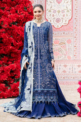 3Pc Suit – Embroidered Organza Unstitched with Cutwork Detail Mia By Nureh