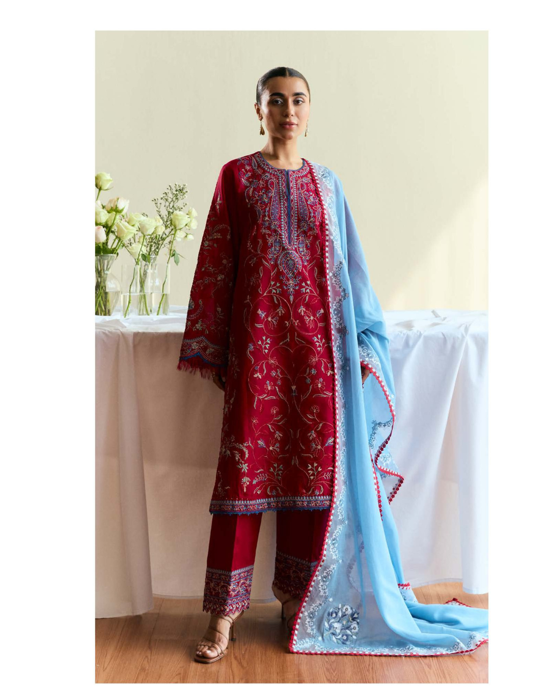 3-PC Unstitched Embroidered Lawn Coco By Zara Shahjahan | OPAL-D1