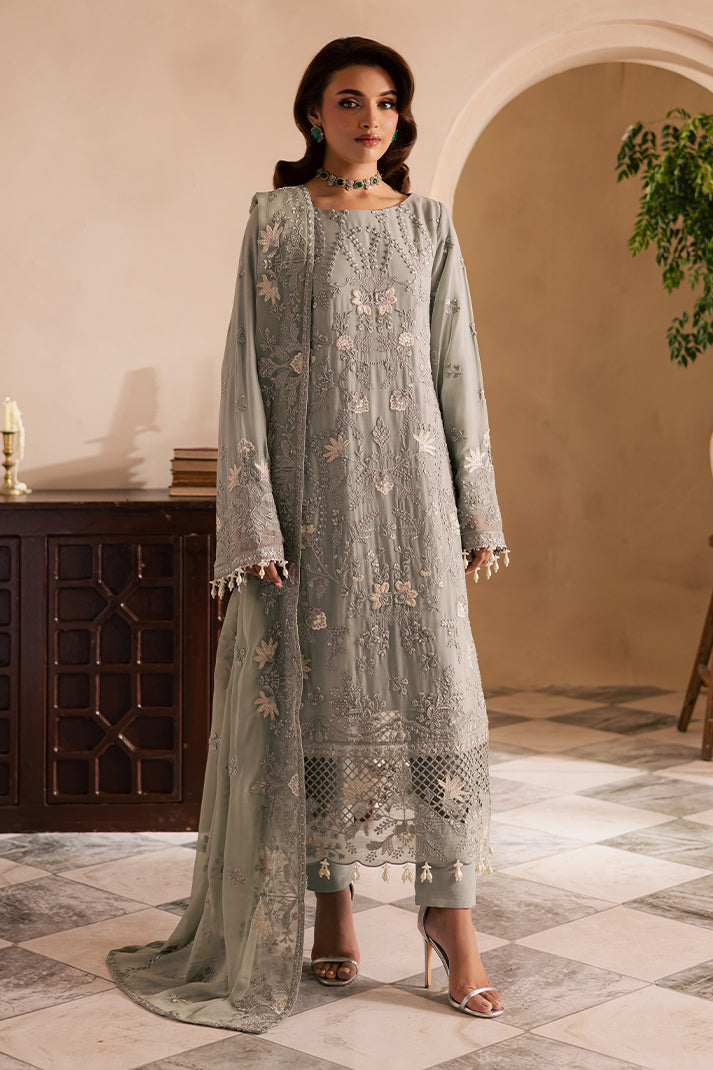 3-PC Unstitched Chiffon Embroidered Miraal by Emaan Adeel | ISMIRA