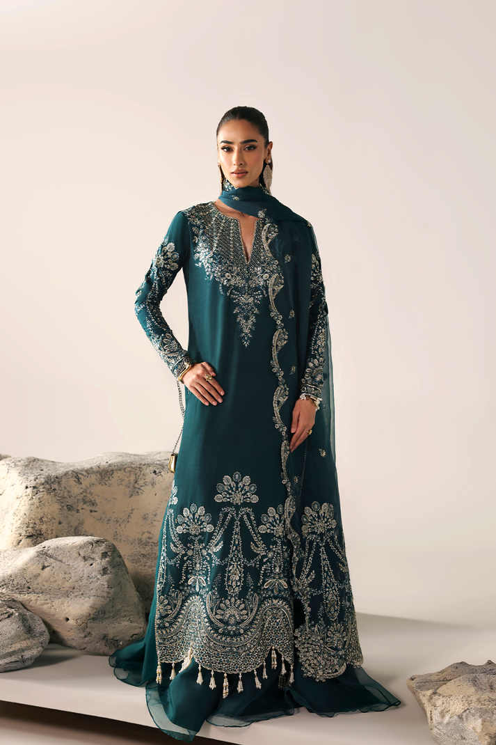 3-PC Unstitched Premium Raw Silk Embroidered Serein By Emaan Adeel | STARLIGHT SWAY