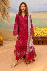 NSG-181 | 3Pc Unstitched Suit Embroidered Lawn Collection Gardenia By Nureh