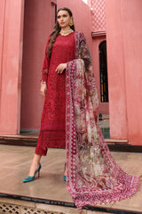 NE-109 | 3Pc Unstitched Suit Schillfli Lawn Collection Bazar By Nureh