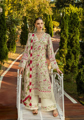 ELK-02B SWEET GREENS | 3Pc Unstitched Suit Lawn Collection Prints Chikankari By Elaf Premium