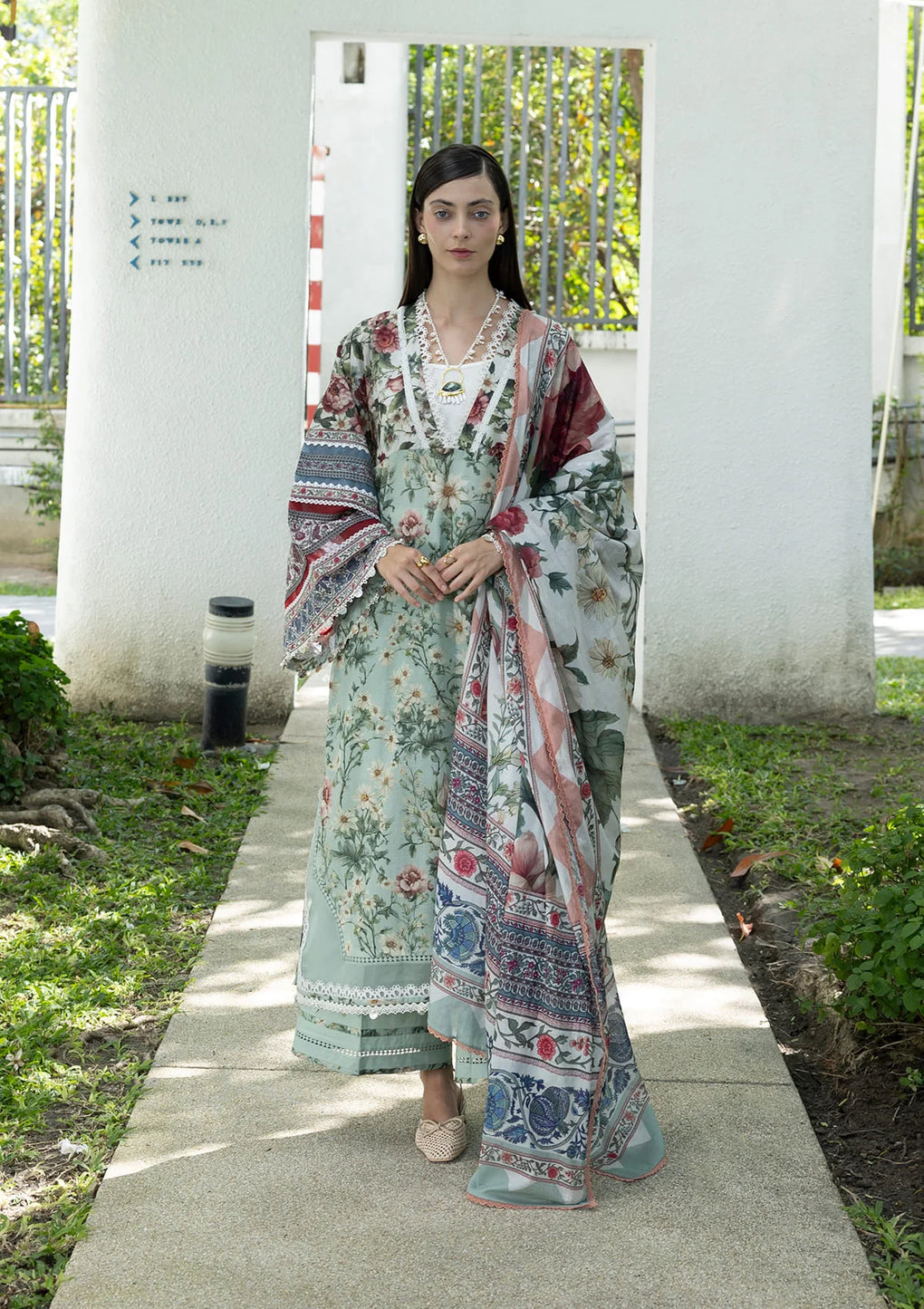 3-PC Unstitched Digital Printed Lawn Santorini By Elaf Premium | EPN-6B
