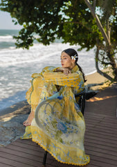 ETS-03B SUNGLOW | 3PC Unstitched Suit Embroidered Lawn Signature By Elaf Premium