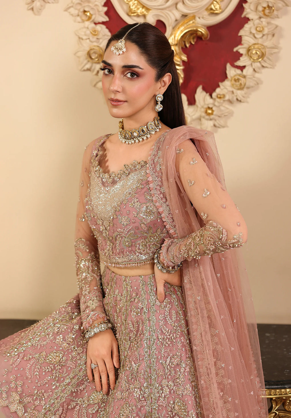 3-PC Unstitched Embroidered Organza Stardum Foirmals By Elaf Premium | ESH-02 GLAMOROUS