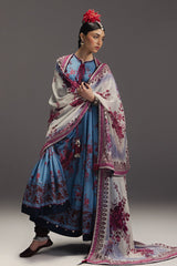 3-PC Unstitched Digital Printed Lawn Anarkali By Zara Shahjahan | Falak Ara