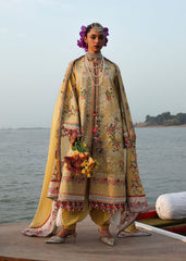 3-PC Unstitched Luxury Lawn Kalabagh By Hussain Rehar | Ochre