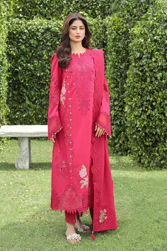 PS-06 MALIHA | 3PC Unstitched Suit Embroidered Festive Lawn By Qalamkar