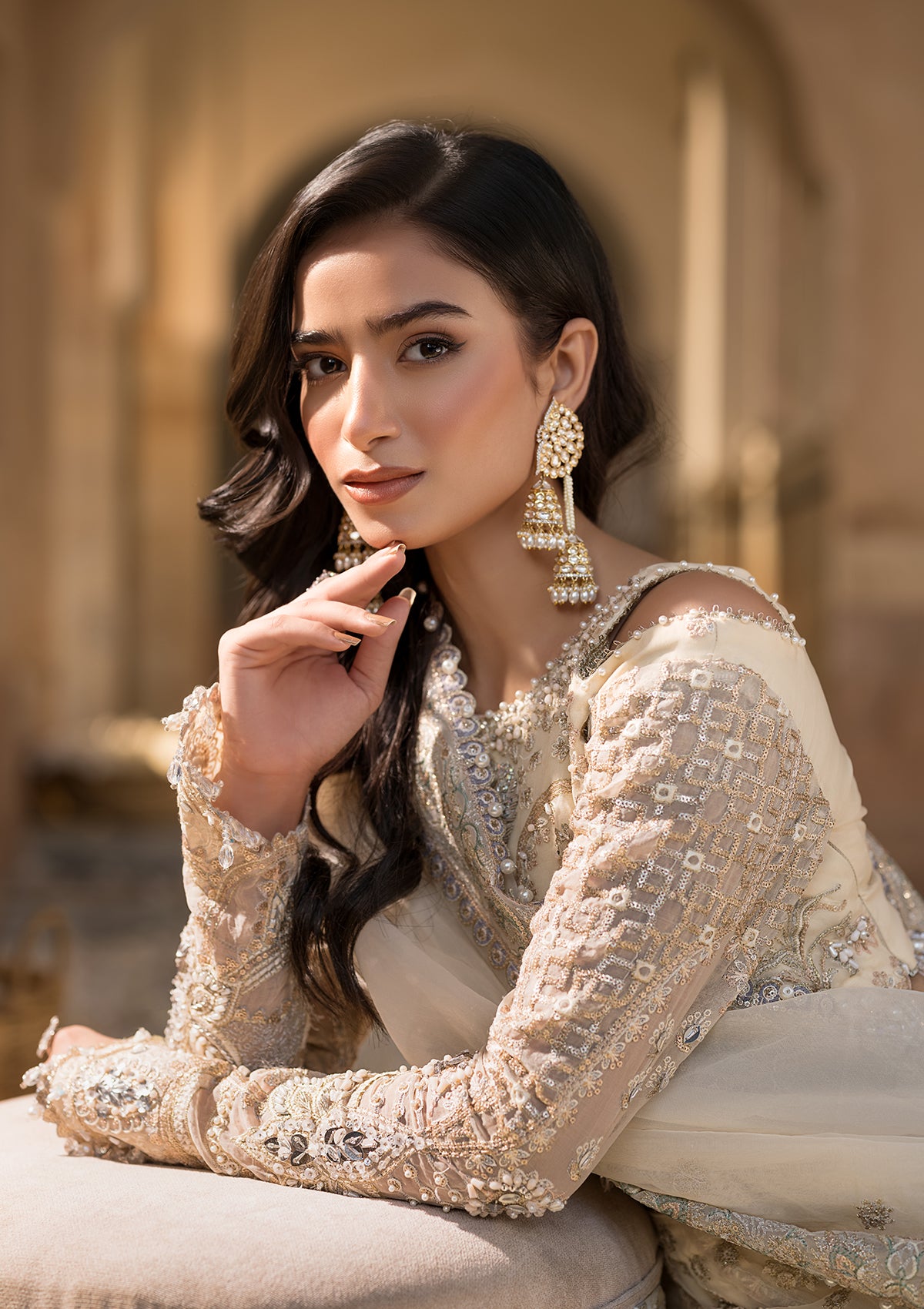 EFH-05 PARIZAAD | 3Pc Unstitched Suit Festive Formal Handwork Collection Celebration By Elaf Premium