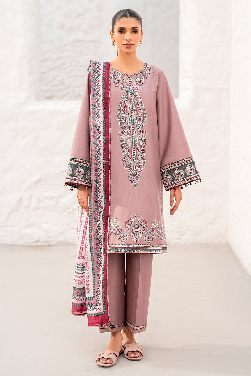 USE- 9135 | 3Pc Unstitched Suit Embroidered Lawn Summer Exclusive By Jazmin