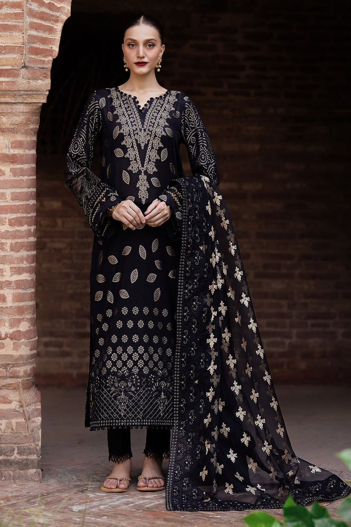 NJ-100 | 3Pc Unstitched Suit Embroidered Jacquard Collection Maya Jacquard by Nurèh