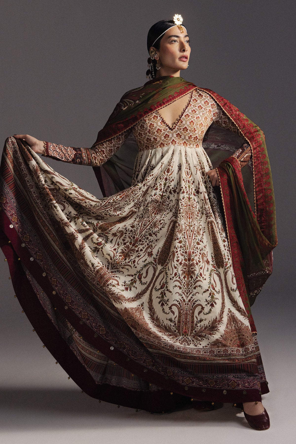 3-PC Unstitched Digital Printed Lawn Anarkali By Zara Shahjahan | Shahkar