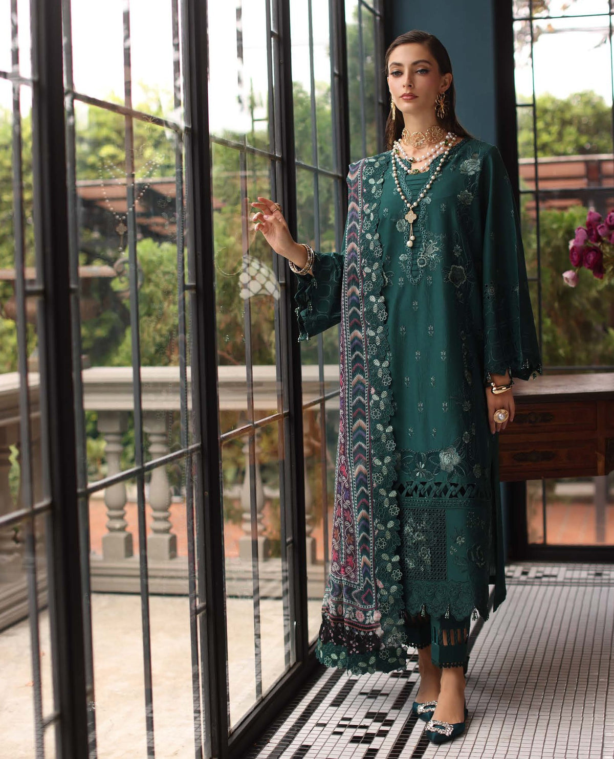 3-PC Unstitched Embroidered Maya Lawn By Nureh | NS-154