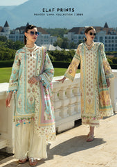 EPE-03A | 3PC Unstitched Suit Digital Printed Lawn Prints By Elaf Premium