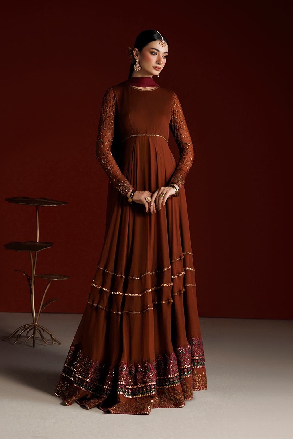 2Pc Frock Suit – Embroidered Chiffon Unstitched By Iznik