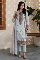 USE-9107 | 3Pc Unstitched Suit Embroidered lawn Summer 25 Drop II By Jazmin