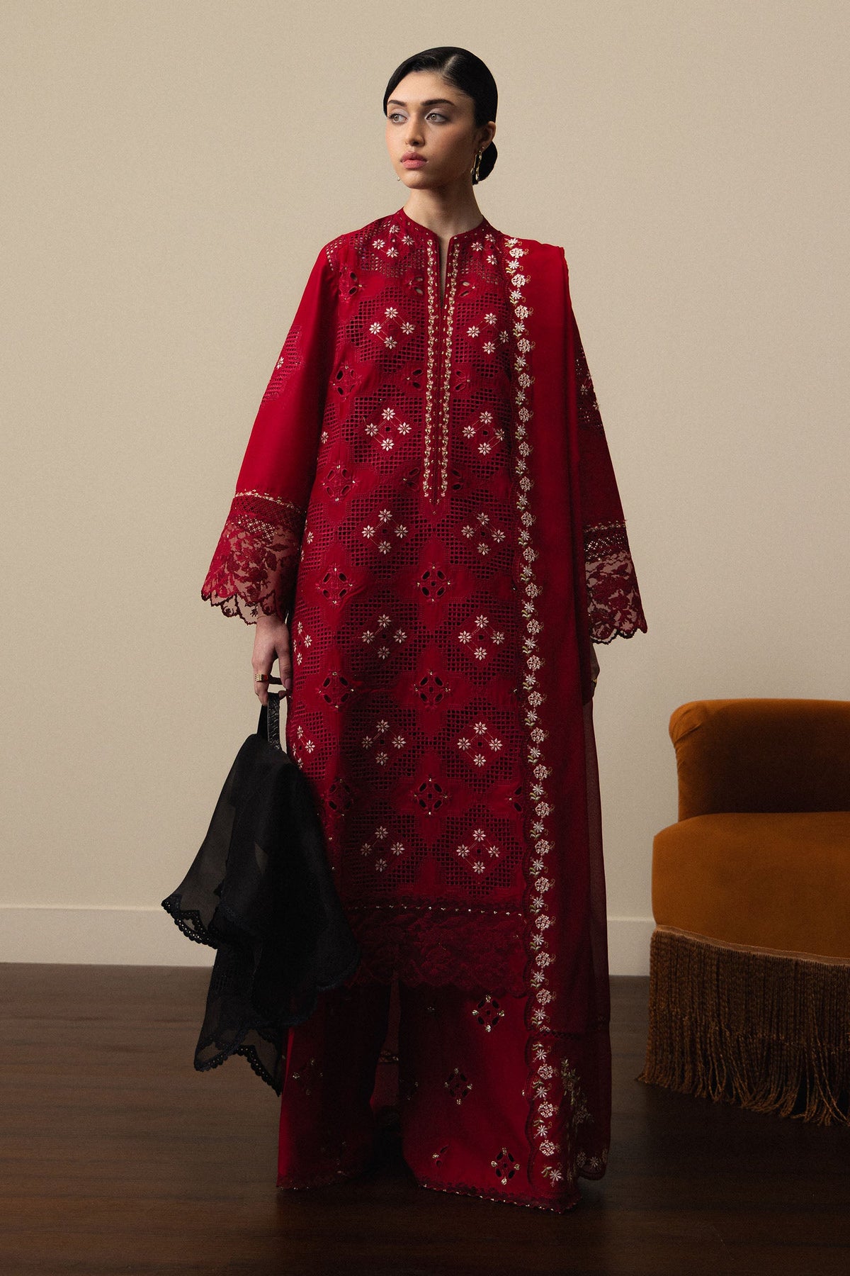 3-PC Unstitched Embroidered Pima Lawn Satori By Zara Shahjahan | AKARI - D8