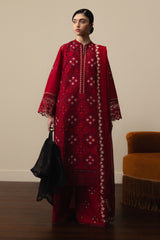 3-PC Unstitched Embroidered Pima Lawn Satori By Zara Shahjahan | AKARI - D8