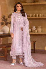 NE-133 | 3PC Unstitched Suit Embroidered Lawn Karandi Exclusive By Nureh