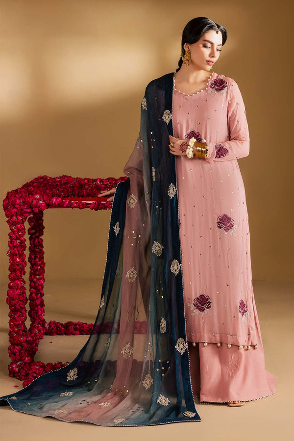 3-PC Unstitched Embroidered Chiffon Mukeshkari By Nureh | MK - 14