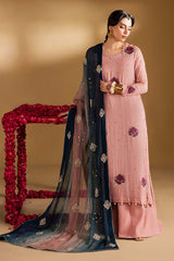 3-PC Unstitched Embroidered Chiffon Mukeshkari By Nureh | MK - 14