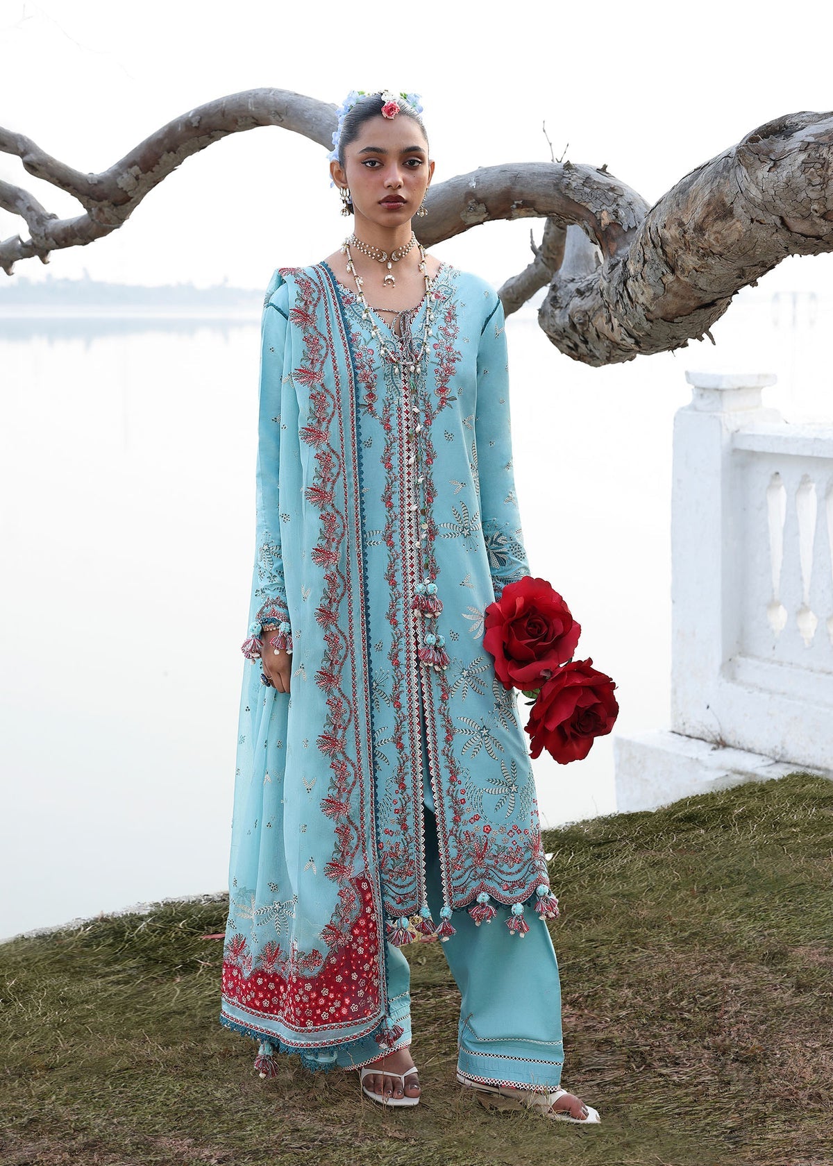 3-PC Unstitched Luxury Lawn Kalabagh By Hussain Rehar | Sepher