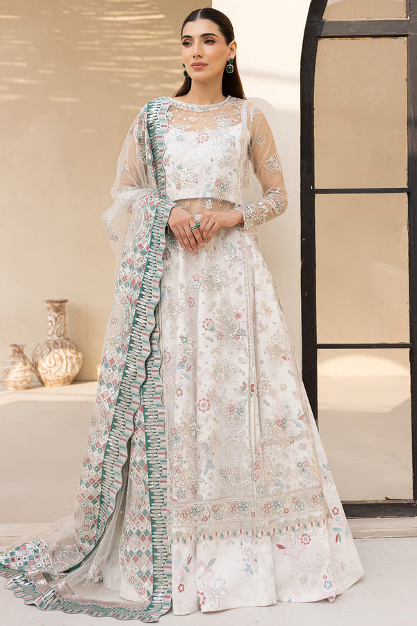 3-PC Unstitched Embroidered LU'ZELLA By Farasha | Moonlight Mist
