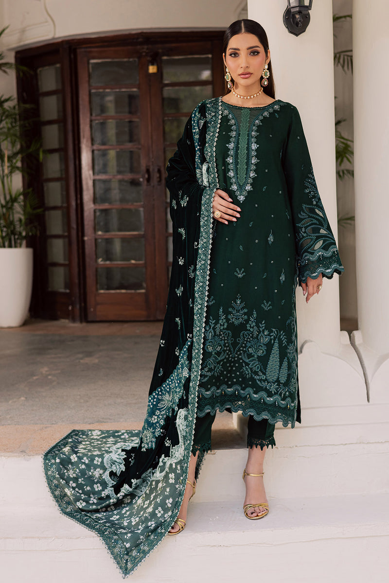 3-PC Unstitched Embroidered Leather By Nureh | NE-199