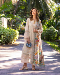 Unstitched 3-PC Embroidered Zinnia Luxury Lawn By Faiza Saqlain | Delilah