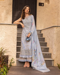 Unstitched 3-PC Embroidered Zinnia Luxury Lawn By Faiza Saqlain | Liana
